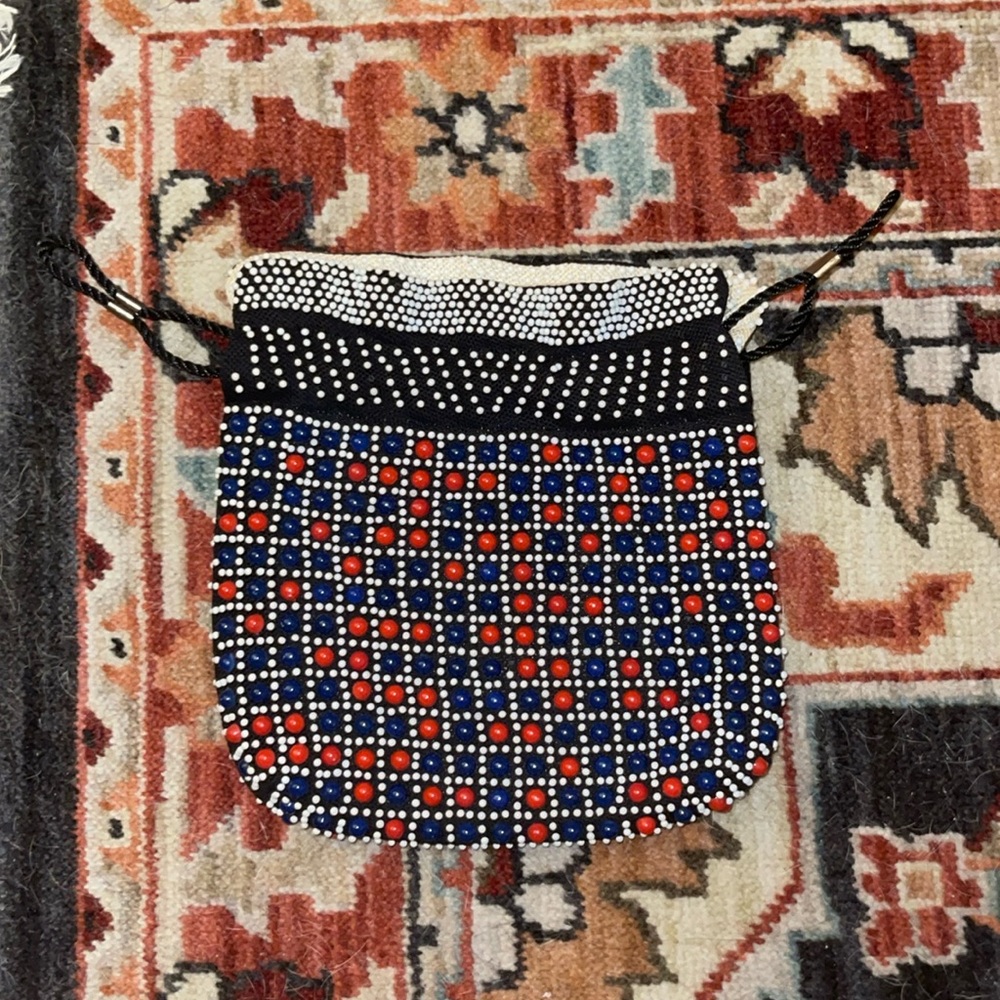 Adorable reversible vintage beaded clutch